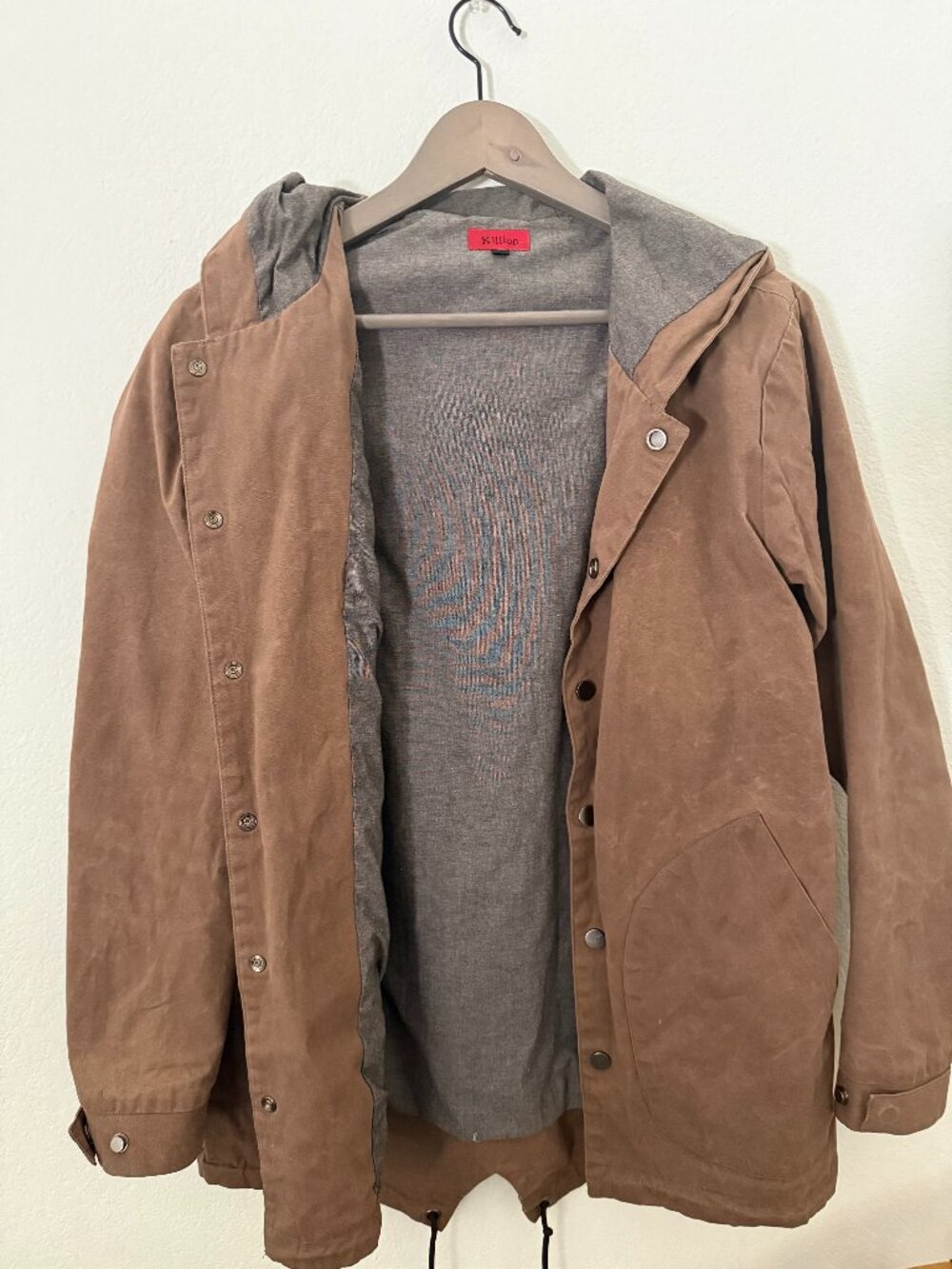 Killion - Waxed Twill Fishtail Parka - color Tan - size Small